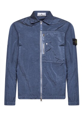 【26新款】Stone Island石头岛金属尼龙薄款衬衫夹克 空军蓝色