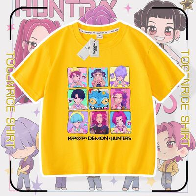 猎魔女团KPop Demon Hunters saja boys短袖T恤儿童上衣服女童装