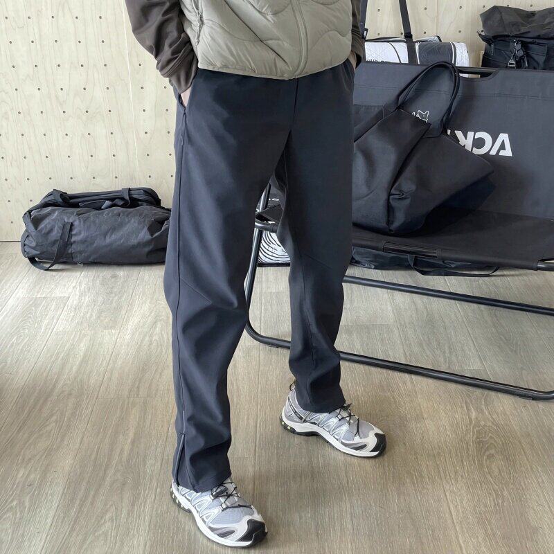 美式侧拉链软壳冲锋裤男款山系微锥工装长裤子机能户外运动登山裤