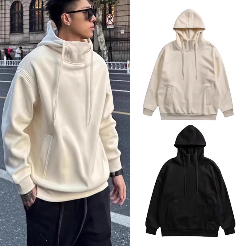 美式重磅连帽卫衣男高领时尚上衣