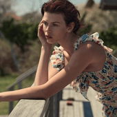 亏清美式 DO复古小众莫奈油画田园花卉印花泡泡袖 飘逸连衣裙女