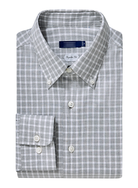 【意大利进口MONTI面料】吉家男士休闲长袖纯棉衬衫意式格子衬衣