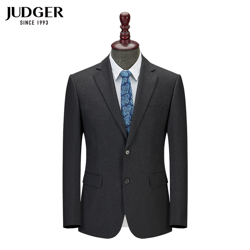 JUDGER/庄吉羊毛商务正装纯色男士套装西服上衣毛料西装外套