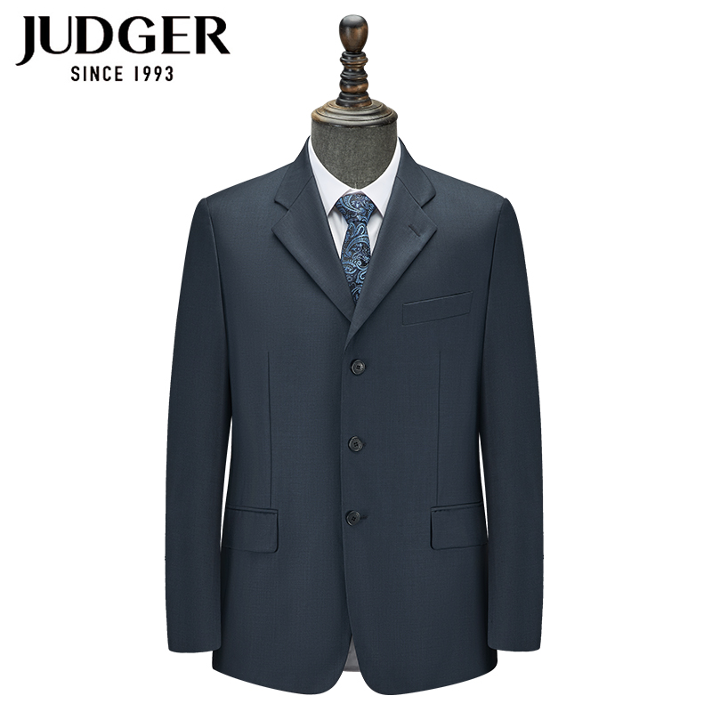 JUDGER庄吉纯色95%羊毛西服上衣商务休闲男士上班职业西装外套