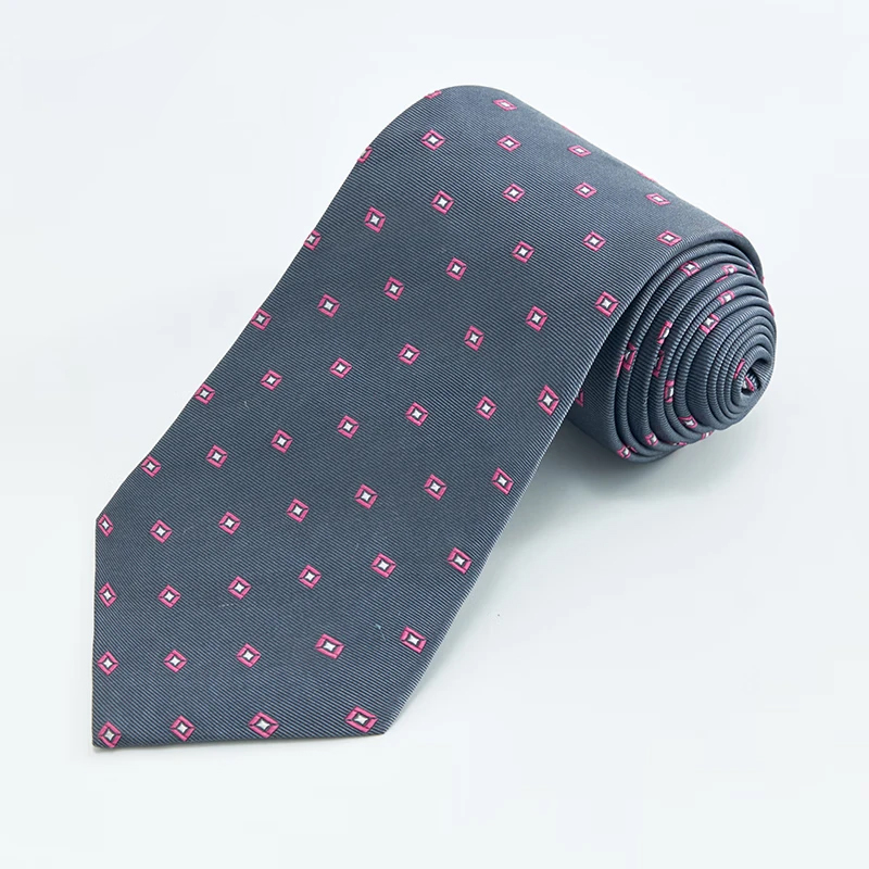 【吉家】桑蚕丝领带口袋巾套装男士商务休闲8CM格子刺绣真丝