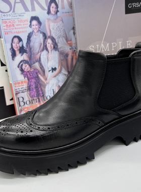 帕达索马丁靴男士高帮冬季新款加绒英伦风复古休闲切尔西靴231120