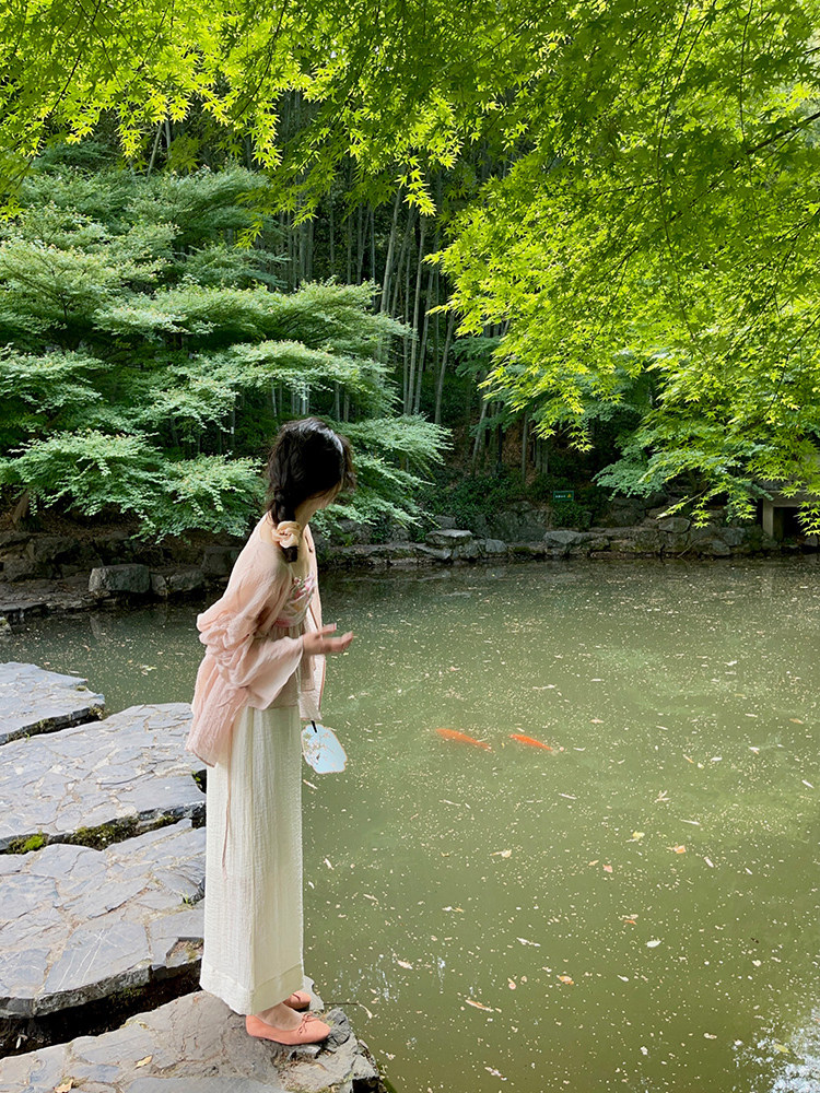 한복 한복 데일리 중국풍 양복 순정 스타일 가디건 꽃무늬 멜빵 와이드팬츠 여성용 3종 세트