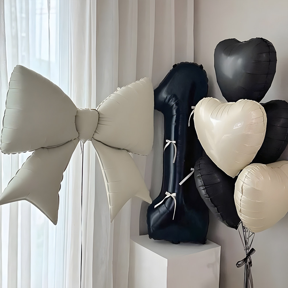 奶油白爱心暮光粉蝴蝶结铝膜气球生日装饰场景布置女孩拍照道具,节庆用品/礼品,气球,淘宝优惠券,粉丝福利购,淘宝优惠卷