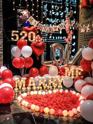 ktv求婚道具浪漫惊喜场景布置创意品生日告白室内房间套餐字母灯