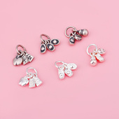 S925纯银复古平安喜乐 手工DIY手链项链配件 铜钱葫芦吊坠 元 宝