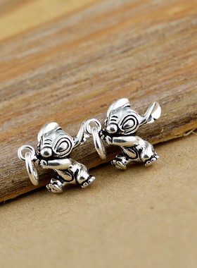 s925纯银泰银diy饰品史迪奇串珠