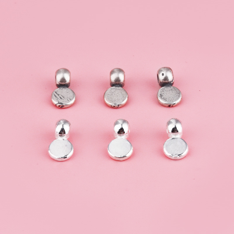 S925纯银珠子散珠diy配件串珠隔珠编绳手链项链隔片饰品吊饰材料