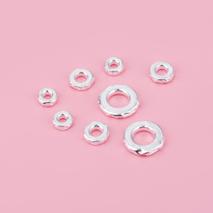 S999足银饰品配件圆片凹凸隔片 简约百搭手工编织首饰DIY配件材料