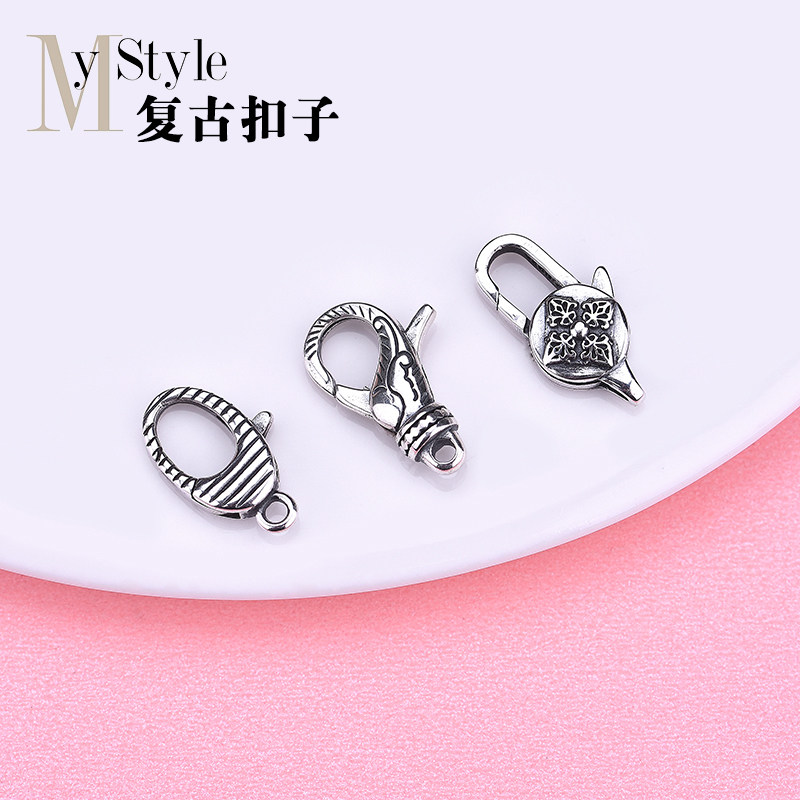qq扣复古泰银吊坠扣头DIY饰品
