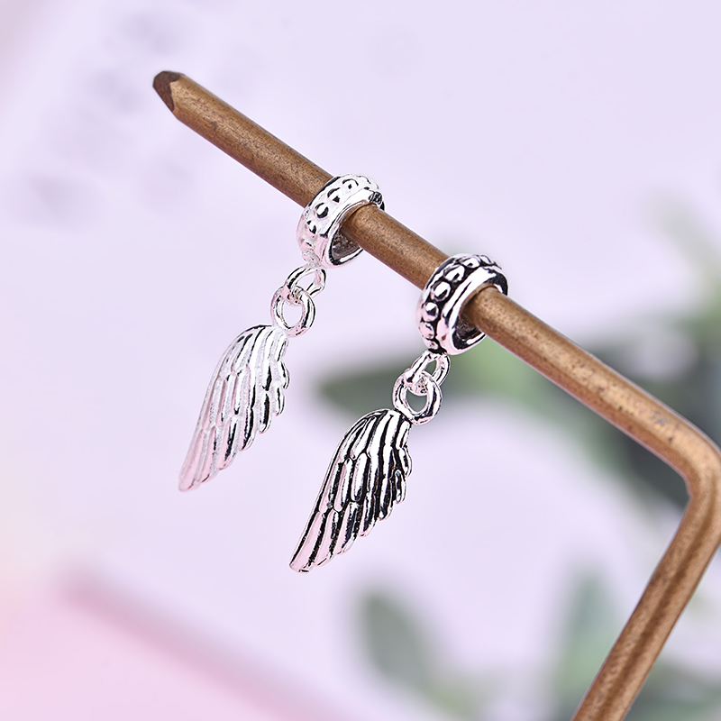 diy纯银饰品配件翅膀吊坠项链
