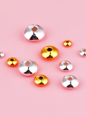 S925纯银飞碟珠 扁珠 隔片 隔珠 银饰散珠 手工diy配件串珠材料