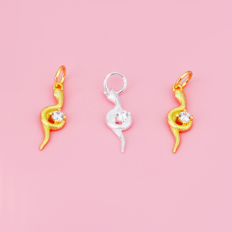 生肖蛇吊坠镶锆石DIY手链项链耳饰配件材料S925纯银蛇型挂件银饰,饰品/流行首饰/时尚饰品新,项坠/吊坠,淘宝优惠券,粉丝福利购,淘宝优惠卷