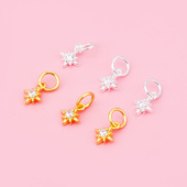 925纯银微镶闪亮迷你星星吊坠 DIY手工制作戒指手链挂件饰品配件