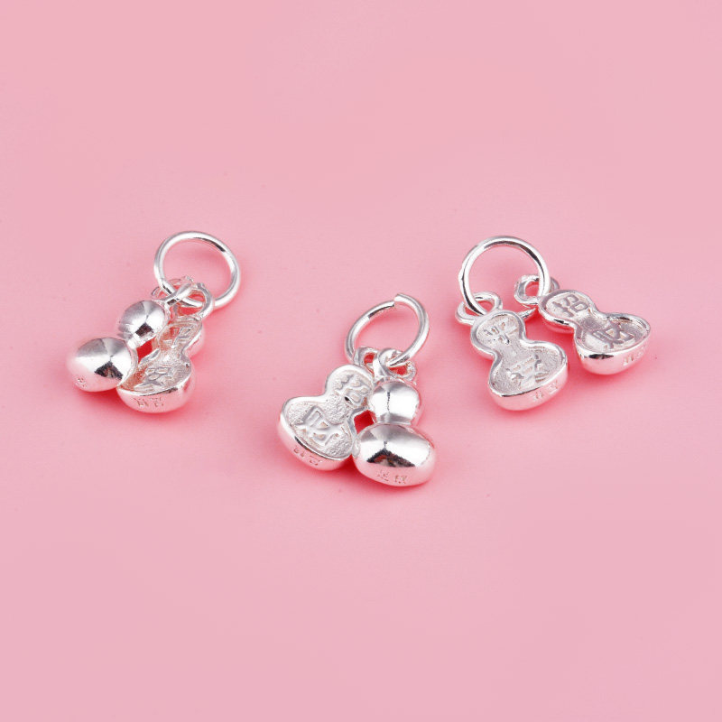 足银S999纯银中国风配件双葫芦招财平安吊坠DIY手工编绳手串挂件,饰品/流行首饰/时尚饰品新,其他DIY饰品配件,淘宝优惠券,粉丝福利购,淘宝优惠卷