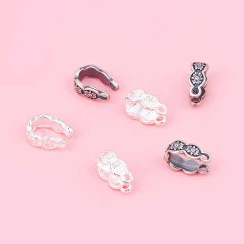 S925纯银复古花纹卡扣卡子扣头编织手绳手链项链手工diy纯银配件