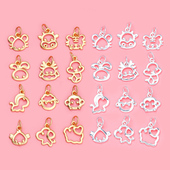 S925纯银十二生肖属相吊坠 可爱镂空diy手链项链挂坠饰品配件