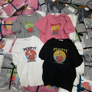 卡通字母图案百搭减龄短袖 宽松大码 T恤女 韩版 2026春夏dayan新款