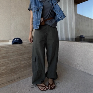 长裤 one 女2026春宽松显瘦百搭休闲阔腿裤 直筒裤 潮 seven复古工装