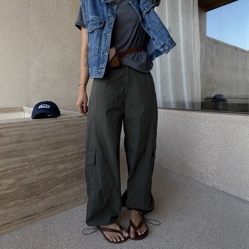 one seven复古工装直筒裤女2026春宽松显瘦百搭休闲阔腿裤长裤潮
