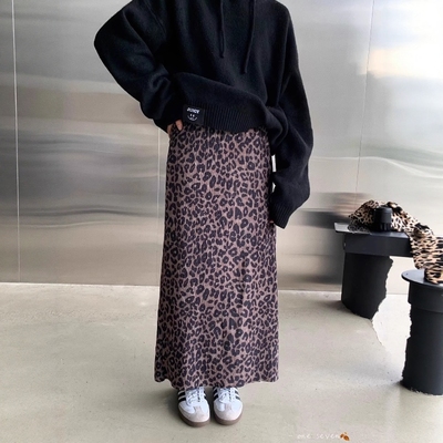 气质百搭显瘦豹纹a字裙半身裙女