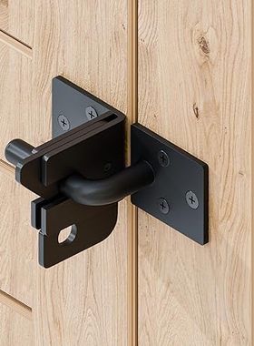 用于木栅栏的自动门锁自锁门锁用于木栅栏门的重力杠杆门锁黑色