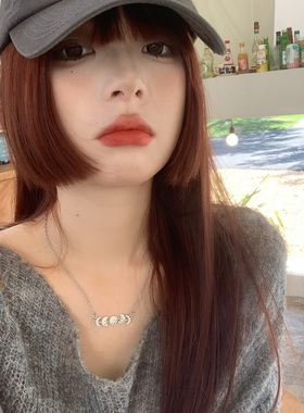 月亮月相冷淡风小众百搭锁骨项链