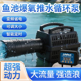 庭院锦鲤鱼池造浪推水家用鱼造浪泵鱼池专用冲浪水泵鱼塘充氧气炮