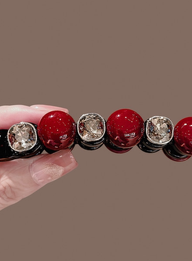 新年红色香蕉夹竖夹韩国简约气质防滑扭夹大号马尾发夹发卡子头饰