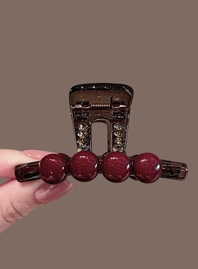 安哥拉红色抓夹发量多中号鲨鱼夹2025新款后脑勺头饰女高级感发夹