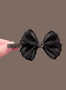 2025新款小香风蝴蝶结法式气质发夹高级感一字夹鸭嘴夹女