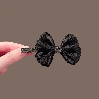 2025新款小香风蝴蝶结法式气质发夹高级感一字夹鸭嘴夹女