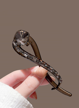 2025新款轻奢水晶大号扭扭夹女后脑勺盘发一字抓夹发夹发饰