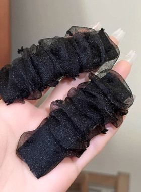 黑色蕾丝掰掰夹碎发整理神器仙美发夹边夹侧边刘海前额头饰小卡子