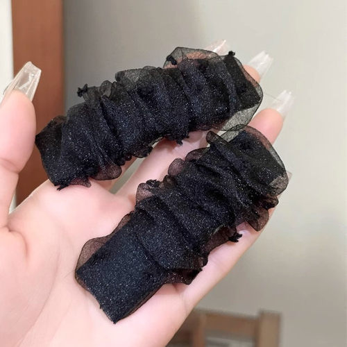 黑色蕾丝掰掰夹碎发整理神器仙美发夹边夹侧边刘海前额头饰小卡子