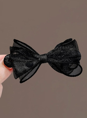 高级感蝴蝶结发夹女春夏发卡顶夹头饰刘海侧边夹鸭嘴夹后脑勺夹子