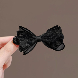 高级感蝴蝶结发夹女春夏发卡顶夹头饰刘海侧边夹鸭嘴夹后脑勺夹子