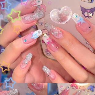 手工穿戴甲美甲黄黑皮显白指甲高级感穿戴式甲片中长款热销榜