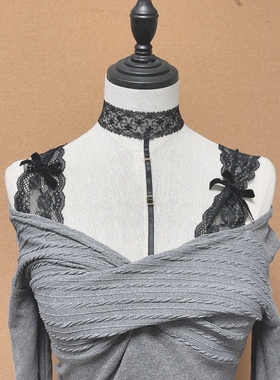 神秘黑龙心蕾丝T字项链