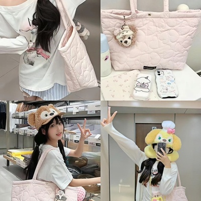 2025新款嫩粉爱心包通勤单肩包