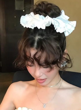 野草莓/奶油蛋糕  balletcore 鞠婧祎芭蕾风褶皱花边发圈大肠圈