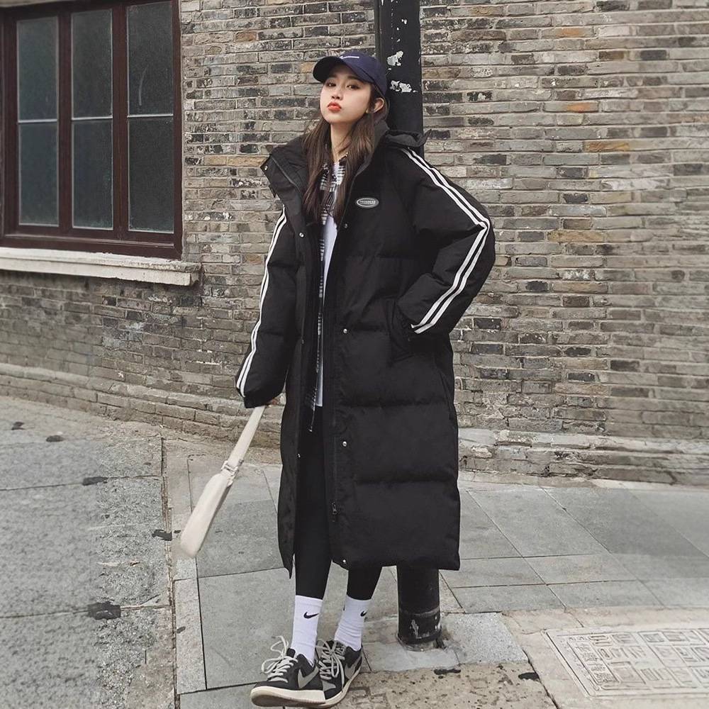 2025新款冬季韩版宽松长款羽绒棉服女加厚棉袄过膝棉衣面包服
