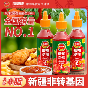 凤球唛番茄酱沙司新疆沙拉酱挤压瓶装 家用手抓饼意面薯条蘸酱商用