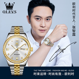 明星代言张智霖欧利时品牌手表双劳全自动机械表轻奢男士手表男表