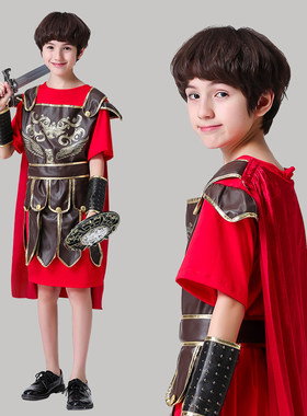 万圣节儿童罗马战士骑士服