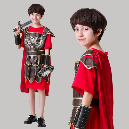 万圣节儿童罗马战士骑士服